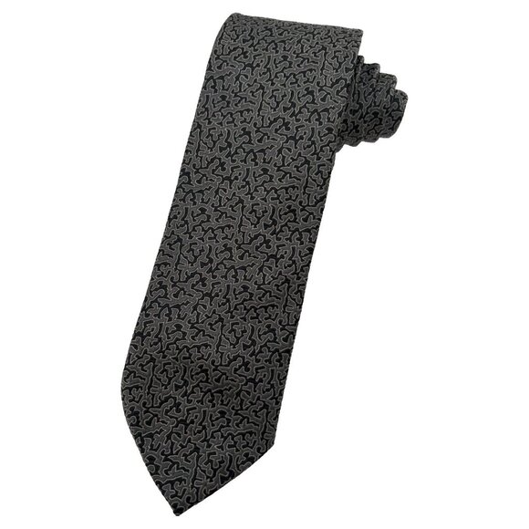 Robert Talbott Necktie Heavy 100% Silk Best Of Class Mens Paisley Black Gray EUC